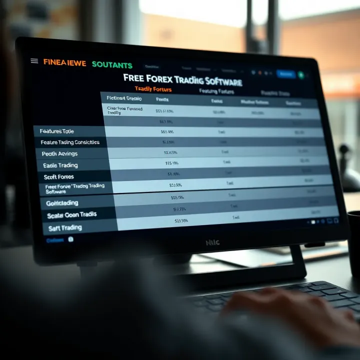 Feature Comparison of Free Forex Trading Software Options Comparison chart illustrating features and benefits of various free forex trading software for South African traders