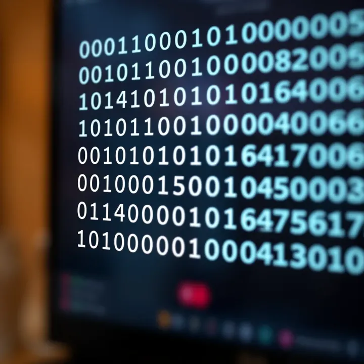 Illustration showing the binary number system with groups of four digits linked to corresponding hexadecimal digits