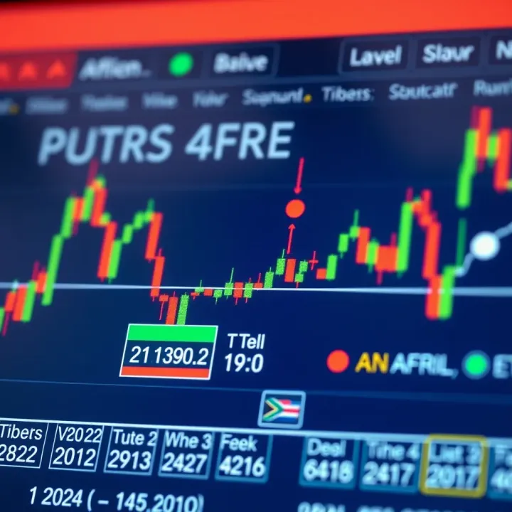 South African financial chart with economic calendar dates marked for investment insights