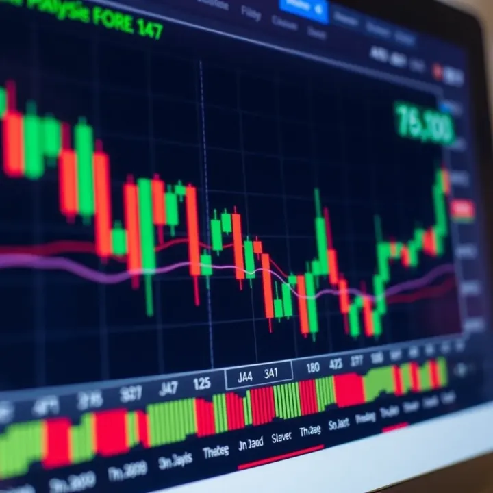 Chart showing various forex candlestick patterns used in technical analysis