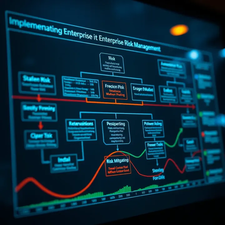 Flowchart demonstrating the implementation of enterprise risk management in South African organisations to enhance decision-making and risk mitigation