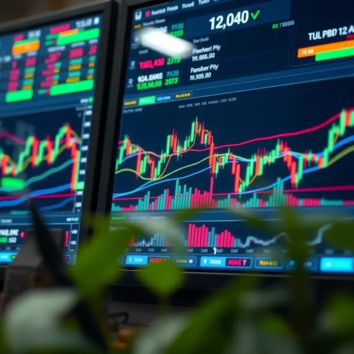 Forex trading charts displaying currency pair trends and market analysis tools