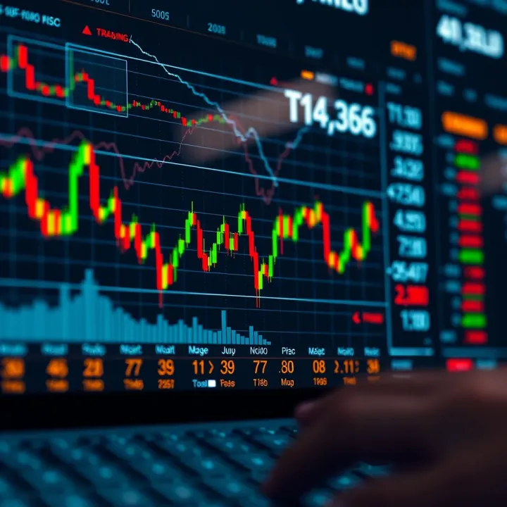 Visual representation of forex market data analysis and algorithmic trading