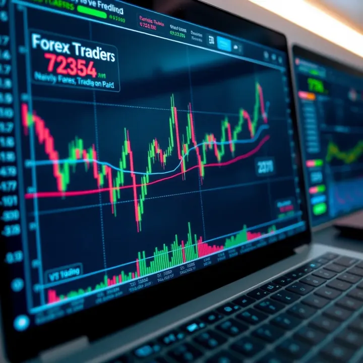 Graph showing forex currency pair trends on a digital trading platform