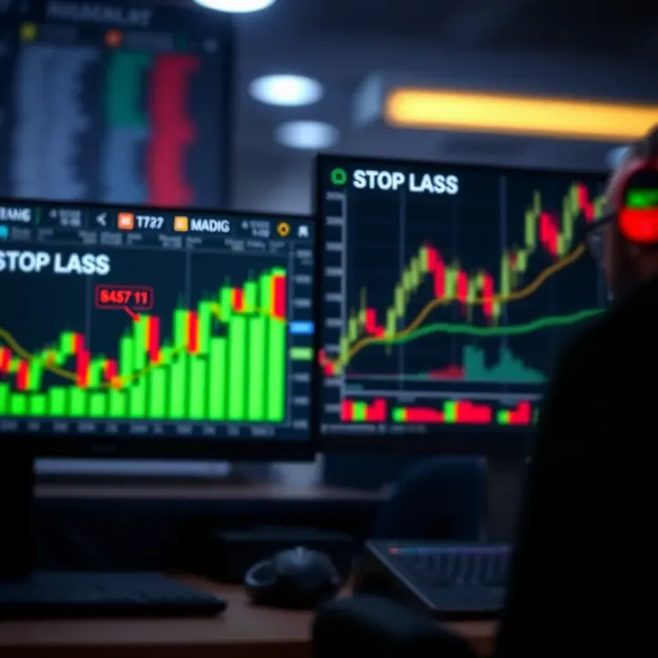 Illustration of risk management concepts including stop-loss and diversification strategies