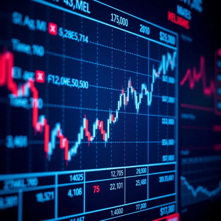 Chart showing currency exchange rates fluctuating over time