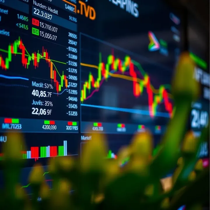 Forex trading platform with currency charts and trading options displayed on screen