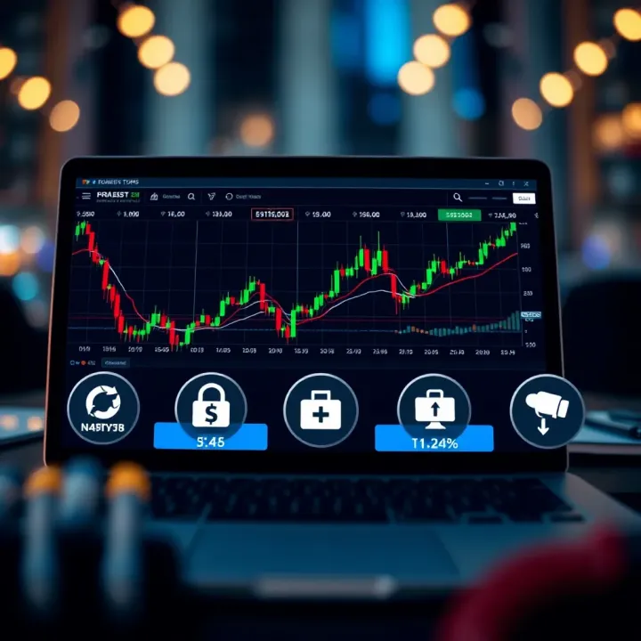 Illustration of multiple sources providing forex signals with charts and risk management icons