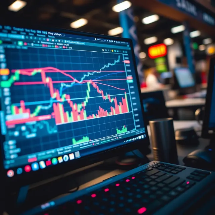 Visual representation of downloading forex trading software from a digital marketplace on a computer screen