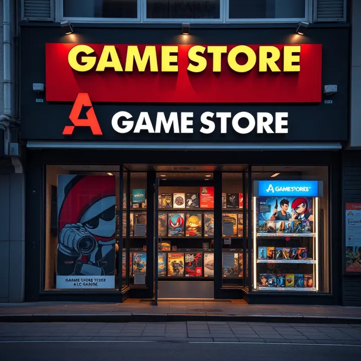 Exterior view of a game store in Port Elizabeth showing entrance and signage