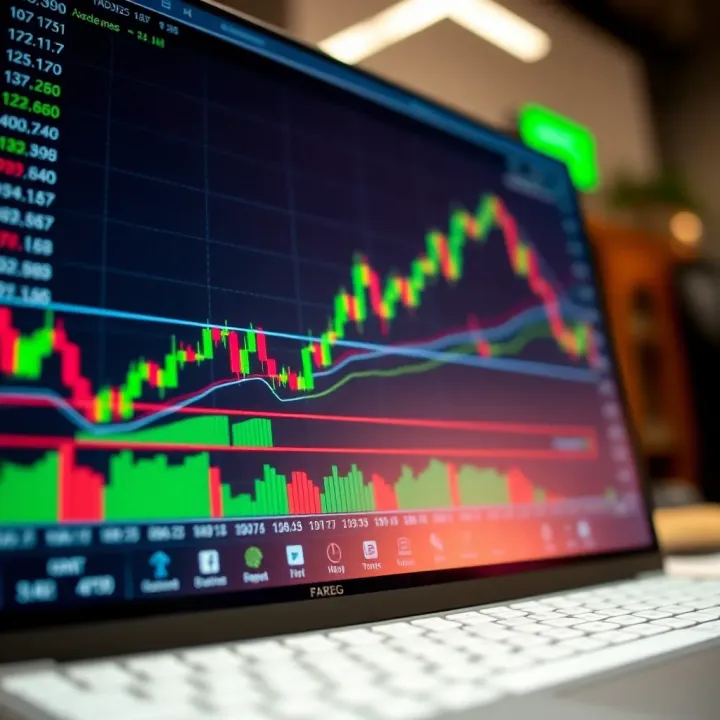 Forex trading platform interface displaying currency charts and market data