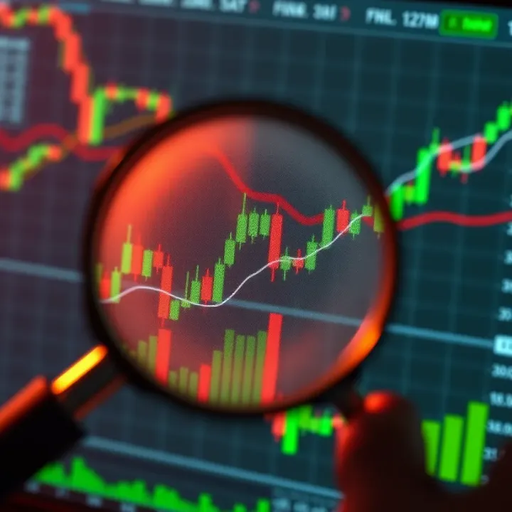 Illustration depicting a magnifying glass over a forex trading chart highlighting suspicious activity