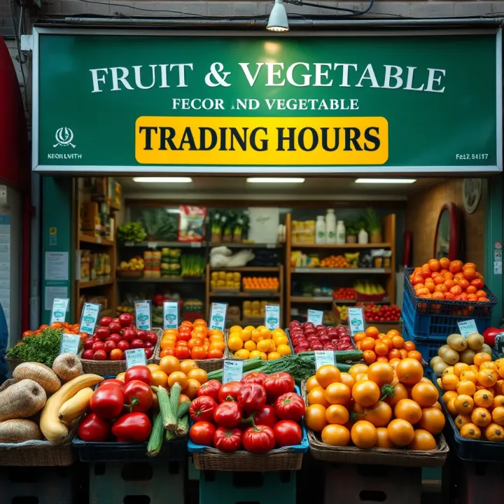 Local shopfront featuring a variety of colorful fruits and vegetables neatly arranged for customer selection