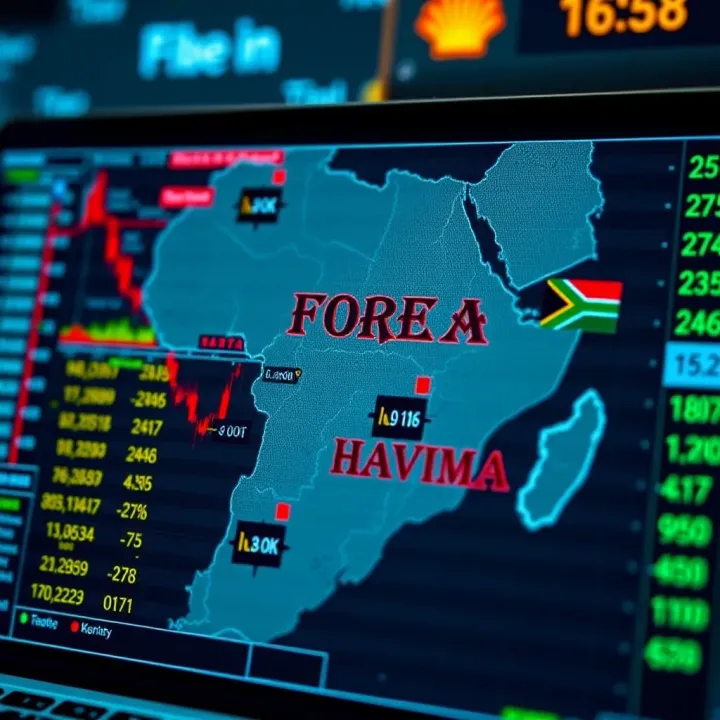 A digital map highlighting South African forex trading forums on various online platforms