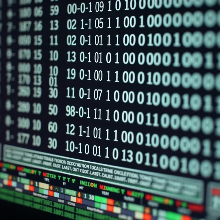 Chart showing conversion examples from hexadecimal digits to binary sequences