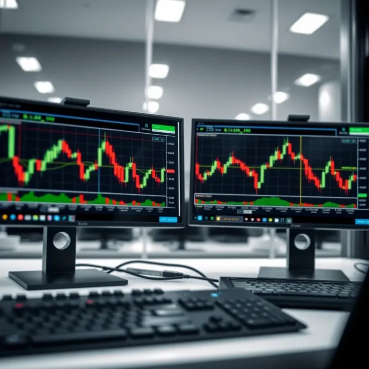 Comparison of simulated trading results with real market data on computer screens