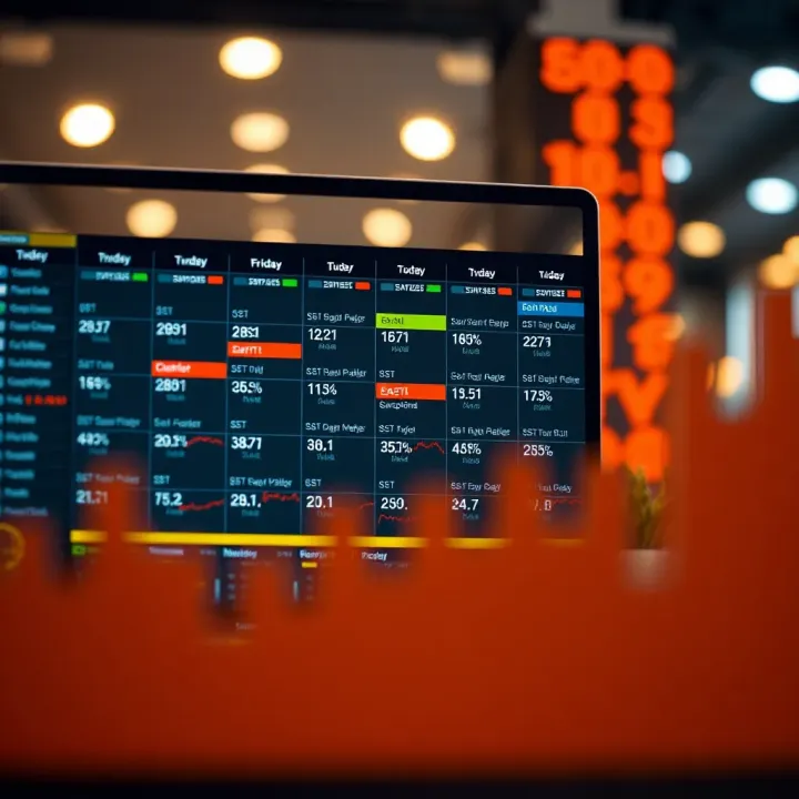 Calendar displaying upcoming economic events impacting financial markets