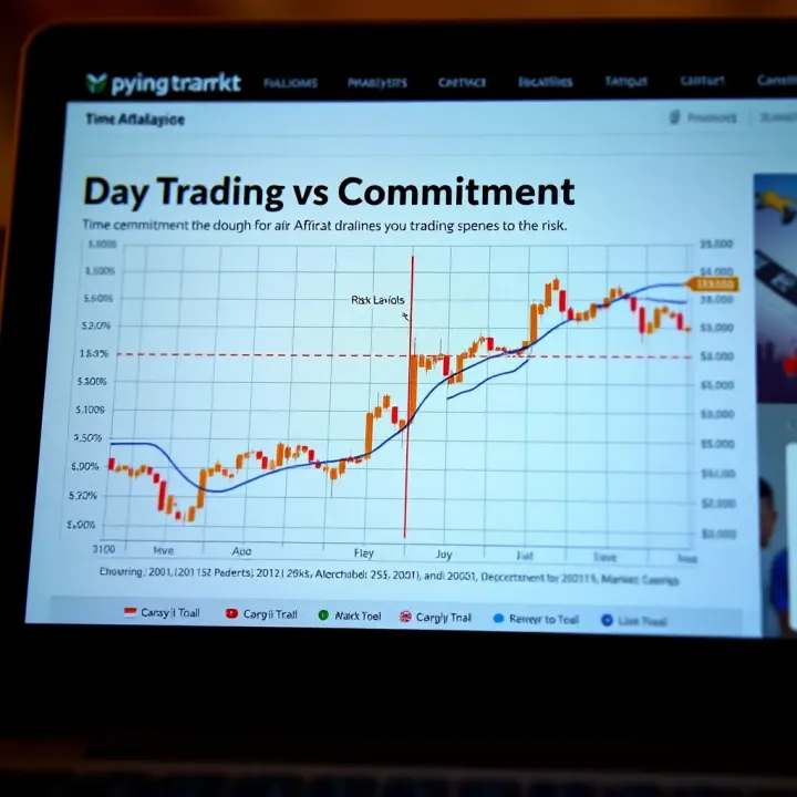 Risk and Time Commitment in Trading Approaches for South African Investors Graph showing risk levels and time commitment for day trading alongside swing trading for South African markets