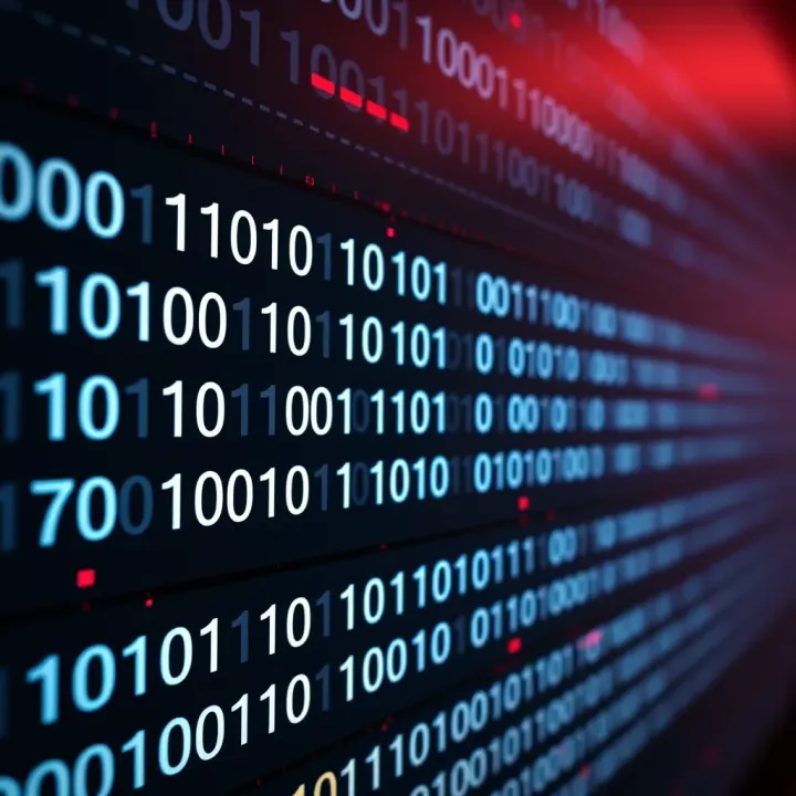 Visual representation of binary digits arranged in sequences to illustrate digital data encoding