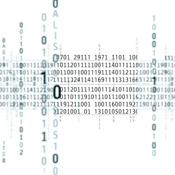 Abstract representation of binary sequences in black on white emphasizing visual perception and design aesthetics