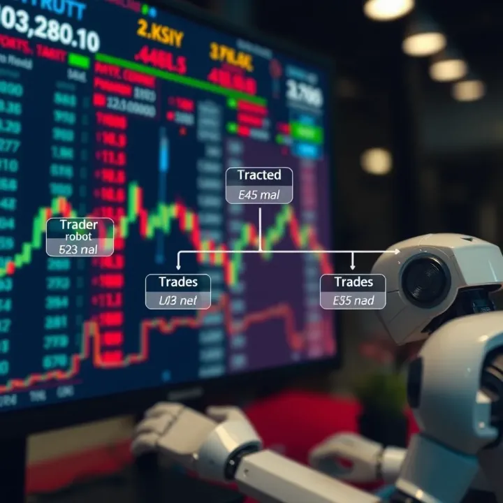 Diagram illustrating the workflow of an automated binary trading robot executing trades in a financial market