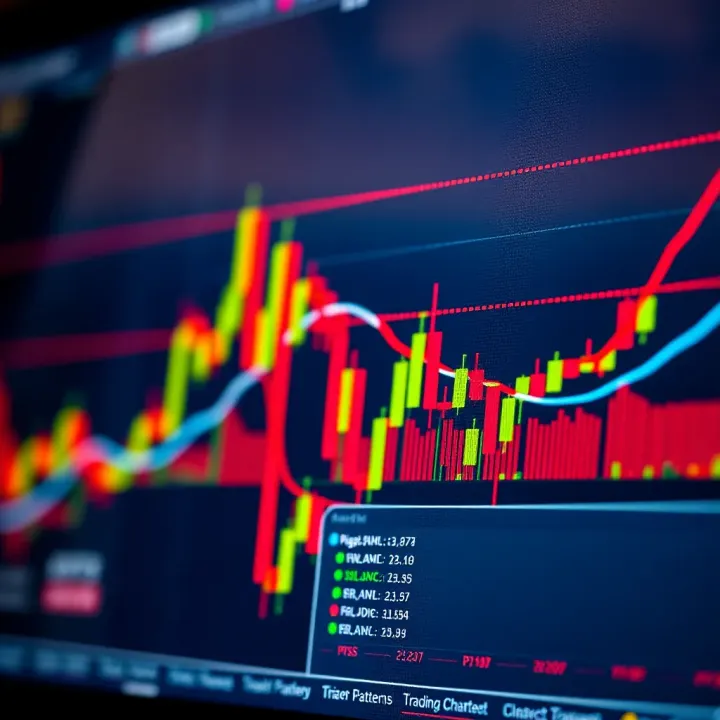 Chart showing bullish and bearish patterns with trend lines and price points