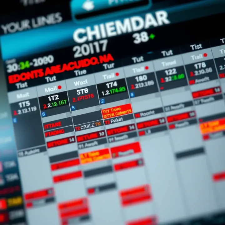 Calendar displaying scheduled economic events crucial for forex market movements
