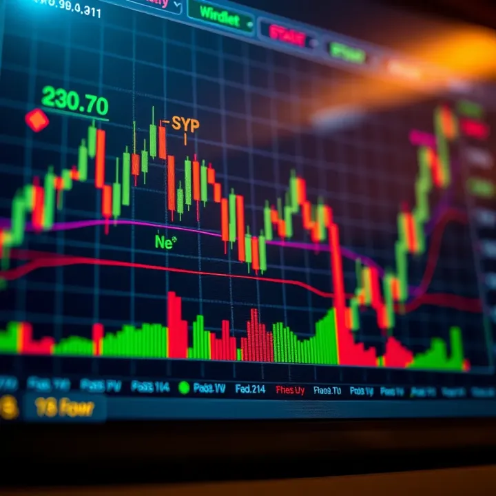 Chart showing key technical indicators used to identify forex entry points