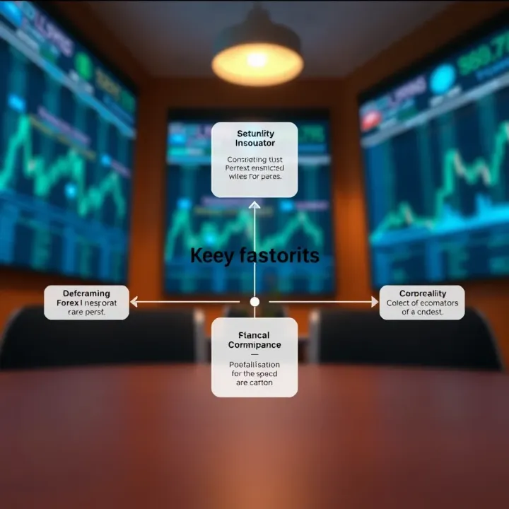 Diagram illustrating key factors to consider when selecting a forex trading school in South Africa
