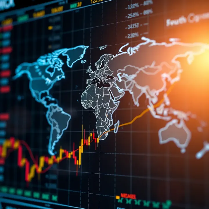Global forex trading sessions highlighted on a world map focusing on South Africa