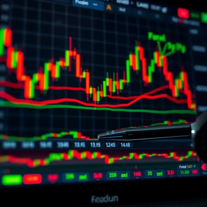 Chart showing various forex trading signals and market indicators
