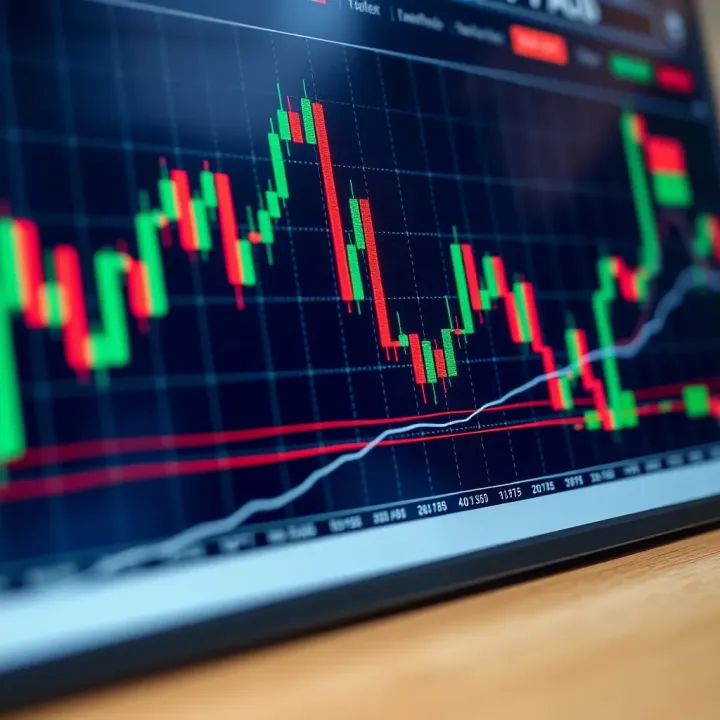Graph showing forex trading strategies and market trends