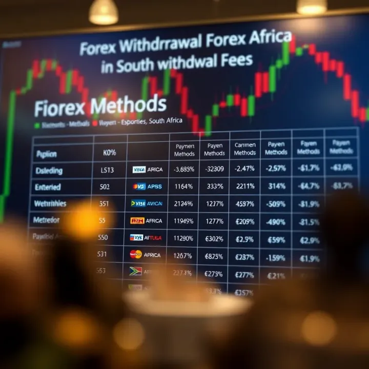 Chart comparing common payment methods and their associated forex withdrawal costs in South Africa