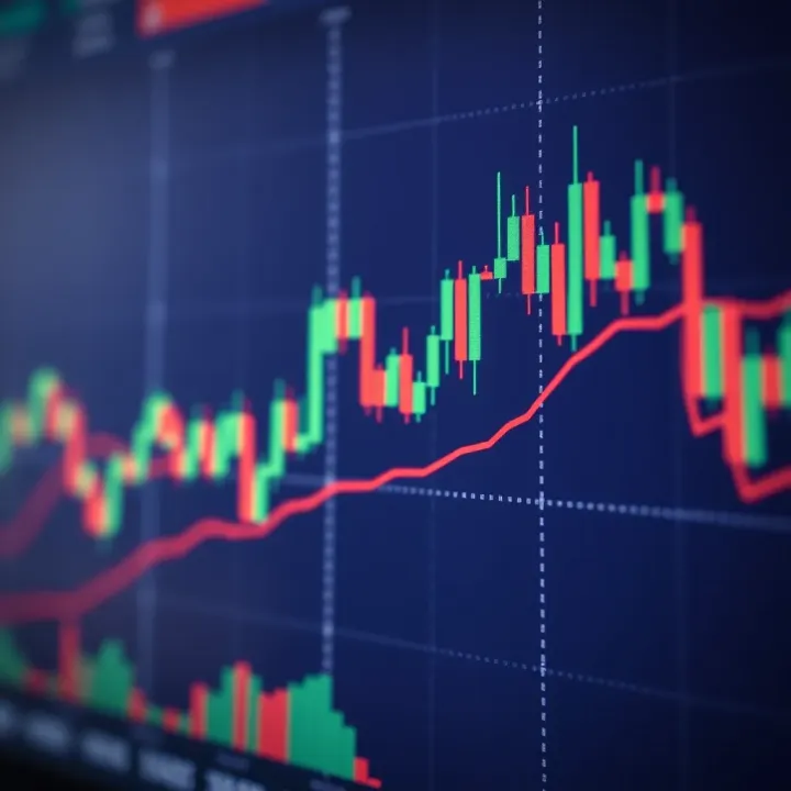 Graph showing forex market trends with signal indicators