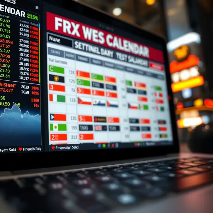 Economic calendar displaying upcoming global financial events impacting forex markets