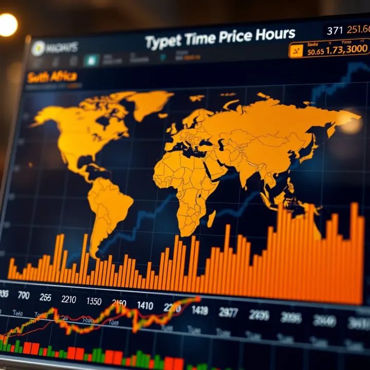 Chart illustrating the impact of time zones on gold price movements and trading opportunities in South Africa