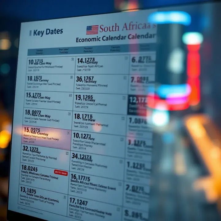 Calendar highlighting key South African economic events and data release dates