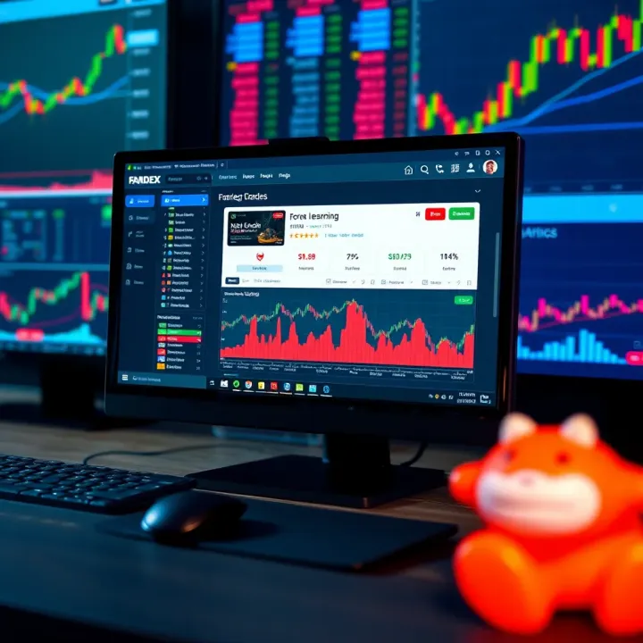 Online learning platform dashboard displaying forex trading courses and resources