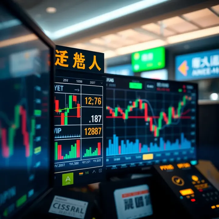 Using Forex Trading Platforms in Yokohama Computer screen showing forex trading platform with Japanese yen currency symbols and trading graphs